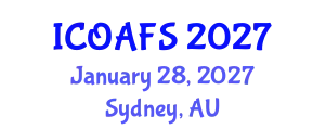 International Conference on Organic Agriculture and Food Security (ICOAFS) January 28, 2027 - Sydney, Australia