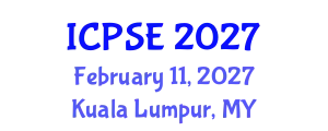 International Conference on Power Systems Engineering (ICPSE) February 11, 2027 - Kuala Lumpur, Malaysia