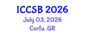 International Conference on Computational and Systems Biology (ICCSB) July 03, 2026 - Corfu, Greece