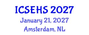 International Conference on Sport, Exercise and Health Sciences (ICSEHS) January 21, 2027 - Amsterdam, Netherlands