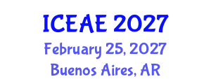 International Conference on Ecological and Agricultural Engineering (ICEAE) February 25, 2027 - Buenos Aires, Argentina