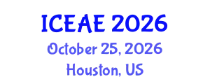 International Conference on Ecological and Agricultural Engineering (ICEAE) October 25, 2026 - Houston, United States