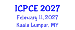 International Conference on Pharmacy and Chemical Engineering (ICPCE) February 11, 2027 - Kuala Lumpur, Malaysia