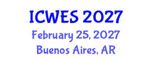 International Conference on Water and Environmental Sciences (ICWES) February 25, 2027 - Buenos Aires, Argentina