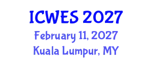 International Conference on Water and Environmental Sciences (ICWES) February 11, 2027 - Kuala Lumpur, Malaysia