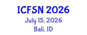International Conference on Food Science and Nutrition (ICFSN) July 15, 2026 - Bali, Indonesia