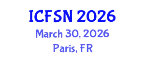 International Conference on Food Science and Nutrition (ICFSN) March 30, 2026 - Paris, France