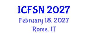 International Conference on Food Science and Nutrition (ICFSN) February 18, 2027 - Rome, Italy