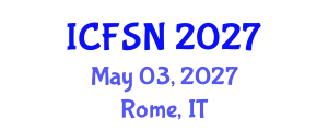 International Conference on Food Science and Nutrition (ICFSN) May 03, 2027 - Rome, Italy