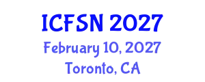 International Conference on Food Science and Nutrition (ICFSN) February 10, 2027 - Toronto, Canada