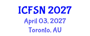International Conference on Food Science and Nutrition (ICFSN) April 03, 2027 - Toronto, Australia
