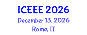 International Conference on Electrical and Electronics Engineering (ICEEE) December 13, 2026 - Rome, Italy