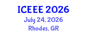 International Conference on Electrical and Electronics Engineering (ICEEE) July 24, 2026 - Rhodes, Greece