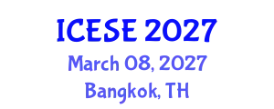International Conference on Environmental Science and Engineering (ICESE) March 08, 2027 - Bangkok, Thailand