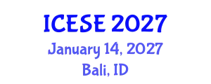 International Conference on Environmental Science and Engineering (ICESE) January 14, 2027 - Bali, Indonesia