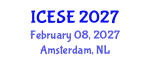 International Conference on Environmental Science and Engineering (ICESE) February 08, 2027 - Amsterdam, Netherlands