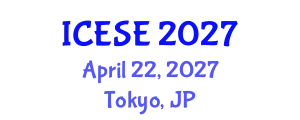 International Conference on Environmental Science and Engineering (ICESE) April 22, 2027 - Tokyo, Japan