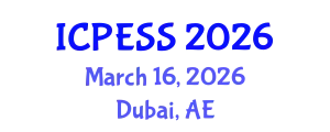 International Conference on Physical Education and Sport Science (ICPESS) March 16, 2026 - Dubai, United Arab Emirates