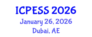 International Conference on Physical Education and Sport Science (ICPESS) January 26, 2026 - Dubai, United Arab Emirates