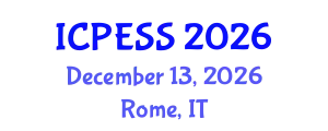 International Conference on Physical Education and Sport Science (ICPESS) December 13, 2026 - Rome, Italy