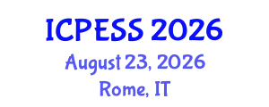 International Conference on Physical Education and Sport Science (ICPESS) August 23, 2026 - Rome, Italy