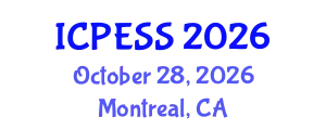 International Conference on Physical Education and Sport Science (ICPESS) October 28, 2026 - Montreal, Canada