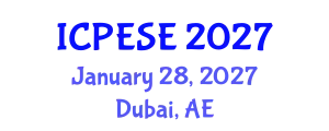 International Conference on Power and Energy Systems Engineering (ICPESE) January 28, 2027 - Dubai, United Arab Emirates