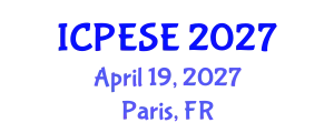 International Conference on Power and Energy Systems Engineering (ICPESE) April 19, 2027 - Paris, France