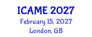 International Conference on Aeronautical and Mechanical Engineering (ICAME) February 15, 2027 - London, United Kingdom