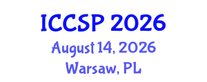 International Conference on Computational and Statistical Physics (ICCSP) August 14, 2026 - Warsaw, Poland