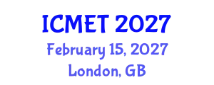 International Conference on Materials Engineering and Technology (ICMET) February 15, 2027 - London, United Kingdom