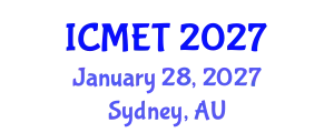 International Conference on Materials Engineering and Technology (ICMET) January 28, 2027 - Sydney, Australia