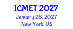 International Conference on Materials Engineering and Technology (ICMET) January 28, 2027 - New York, United States