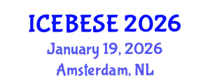 International Conference on Environmental, Biological, Ecological Sciences and Engineering (ICEBESE) January 19, 2026 - Amsterdam, Netherlands