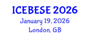 International Conference on Environmental, Biological, Ecological Sciences and Engineering (ICEBESE) January 19, 2026 - London, United Kingdom