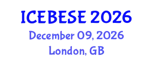 International Conference on Environmental, Biological, Ecological Sciences and Engineering (ICEBESE) December 09, 2026 - London, United Kingdom