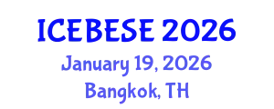 International Conference on Environmental, Biological, Ecological Sciences and Engineering (ICEBESE) January 19, 2026 - Bangkok, Thailand