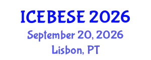 International Conference on Environmental, Biological, Ecological Sciences and Engineering (ICEBESE) September 20, 2026 - Lisbon, Portugal