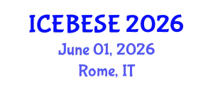 International Conference on Environmental, Biological, Ecological Sciences and Engineering (ICEBESE) June 01, 2026 - Rome, Italy