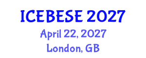 International Conference on Environmental, Biological, Ecological Sciences and Engineering (ICEBESE) April 22, 2027 - London, United Kingdom