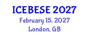 International Conference on Environmental, Biological, Ecological Sciences and Engineering (ICEBESE) February 15, 2027 - London, United Kingdom