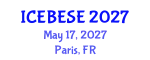 International Conference on Environmental, Biological, Ecological Sciences and Engineering (ICEBESE) May 17, 2027 - Paris, France