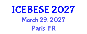International Conference on Environmental, Biological, Ecological Sciences and Engineering (ICEBESE) March 29, 2027 - Paris, France