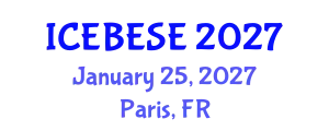 International Conference on Environmental, Biological, Ecological Sciences and Engineering (ICEBESE) January 25, 2027 - Paris, France