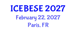 International Conference on Environmental, Biological, Ecological Sciences and Engineering (ICEBESE) February 22, 2027 - Paris, France