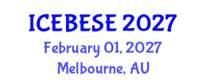 International Conference on Environmental, Biological, Ecological Sciences and Engineering (ICEBESE) February 01, 2027 - Melbourne, Australia