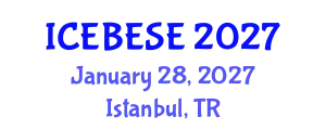 International Conference on Environmental, Biological, Ecological Sciences and Engineering (ICEBESE) January 28, 2027 - Istanbul, Turkey