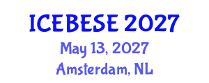 International Conference on Environmental, Biological, Ecological Sciences and Engineering (ICEBESE) May 13, 2027 - Amsterdam, Netherlands