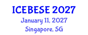 International Conference on Environmental, Biological, Ecological Sciences and Engineering (ICEBESE) January 11, 2027 - Singapore, Singapore