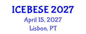 International Conference on Environmental, Biological, Ecological Sciences and Engineering (ICEBESE) April 15, 2027 - Lisbon, Portugal